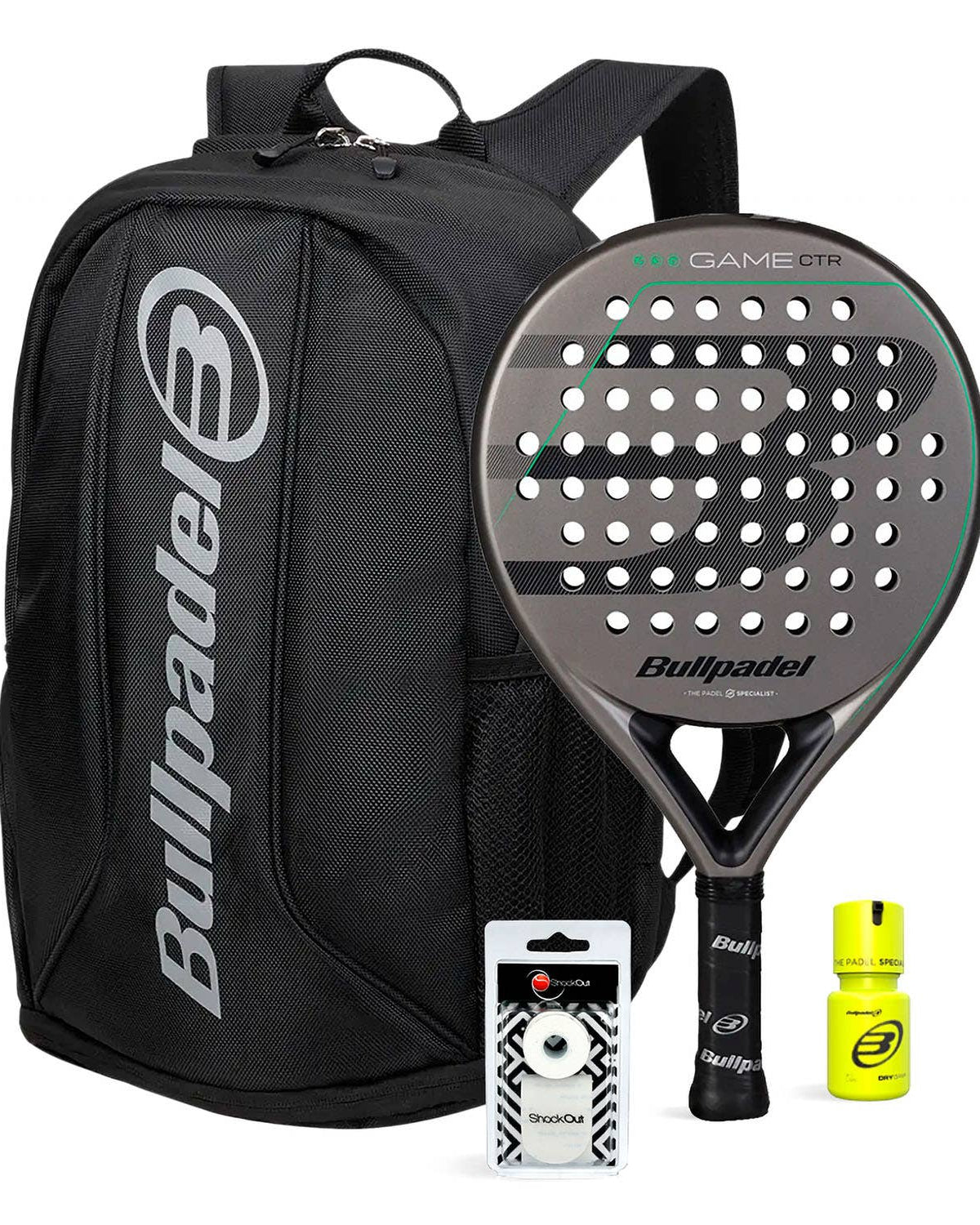 Pack Bullpdel Game Ctr Gris Mochila Avant 2 Dry Grip