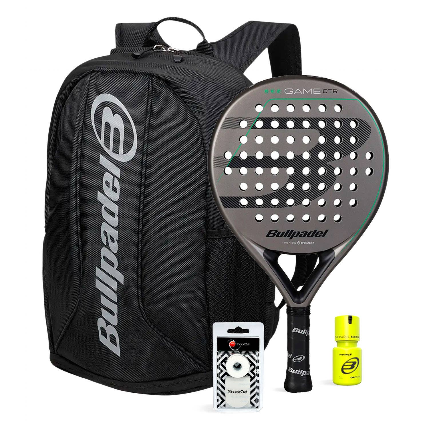 Pack Bullpdel Game Ctr Gris Mochila Avant 2 Dry Grip