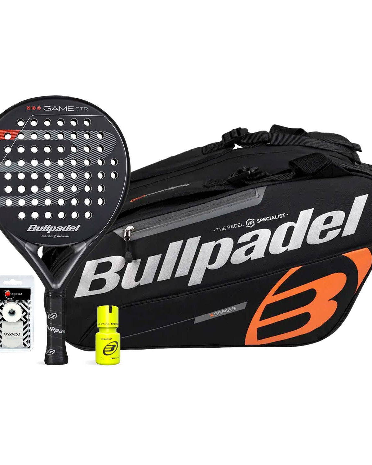 Pack Bullpdel Game Ctr Paletero Negro Dry Grip