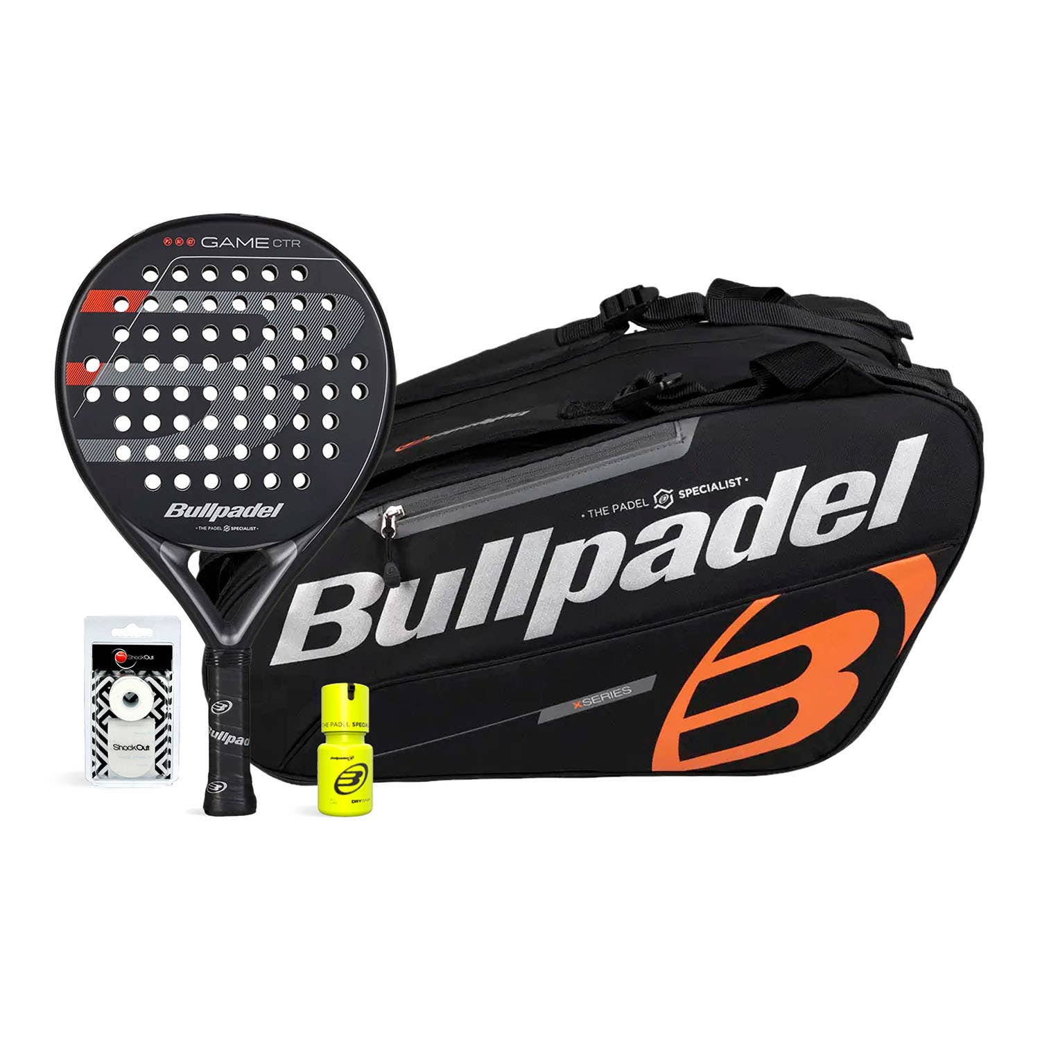 Pack Bullpdel Game Ctr Paletero Negro Dry Grip