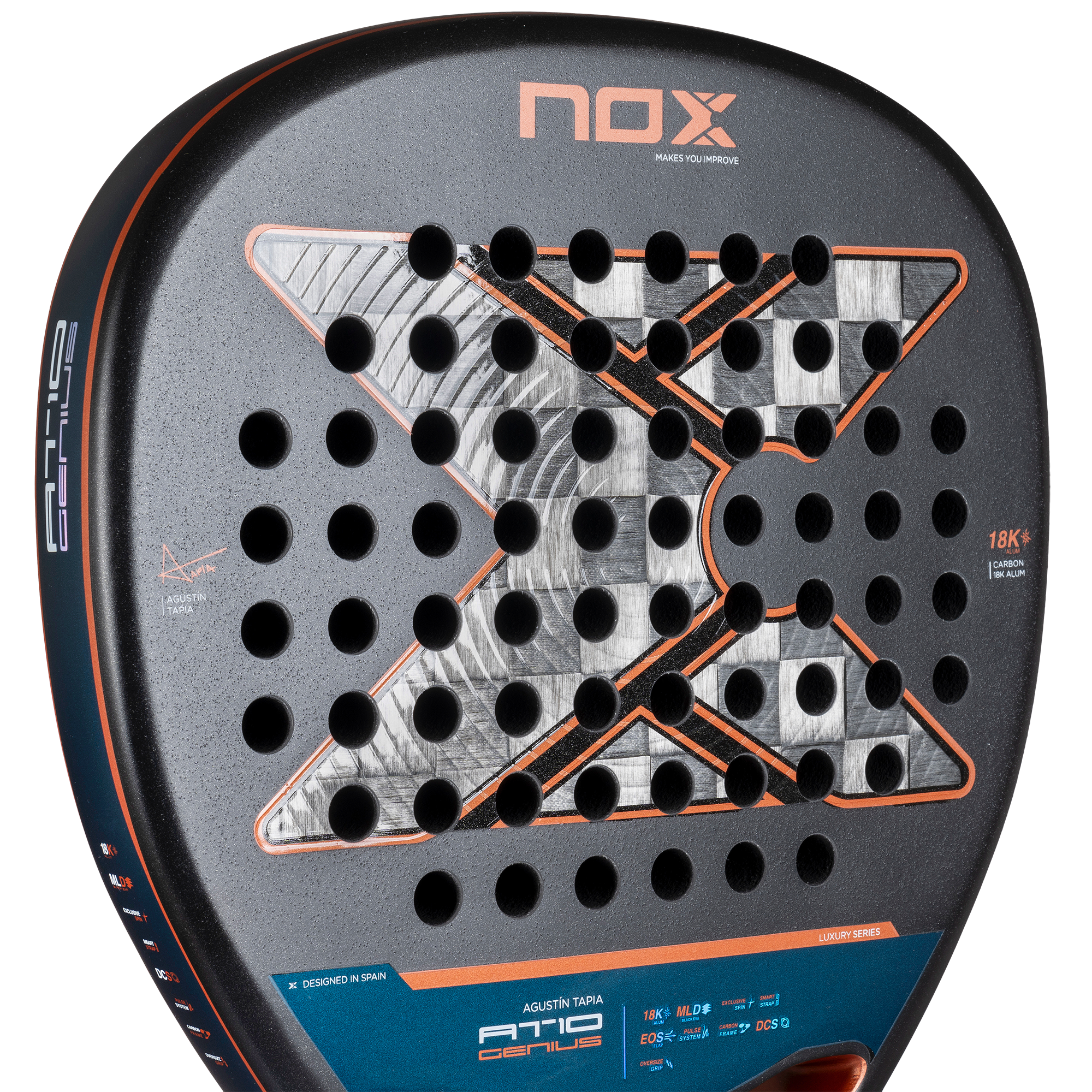 PALA AT10 GENIUS ATTACK 18K ALUM BY AGUSTIN TAPIA - MegaPadelStore