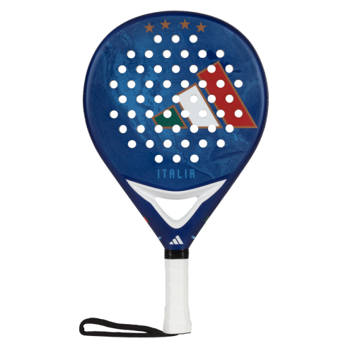 Adidas Italia Copa del Mundo 2026, vista frontal azul con bandera italiana