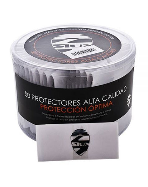 TAMBOR 50 PROTECTORES SIUX TRANSPARENTE-BLANCO - MegaPadelStore