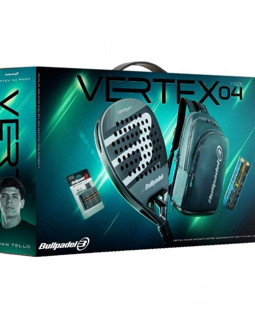 Pack Bullpadel Vertex 04 Comfort con mochila y accesorios — caja del conjunto