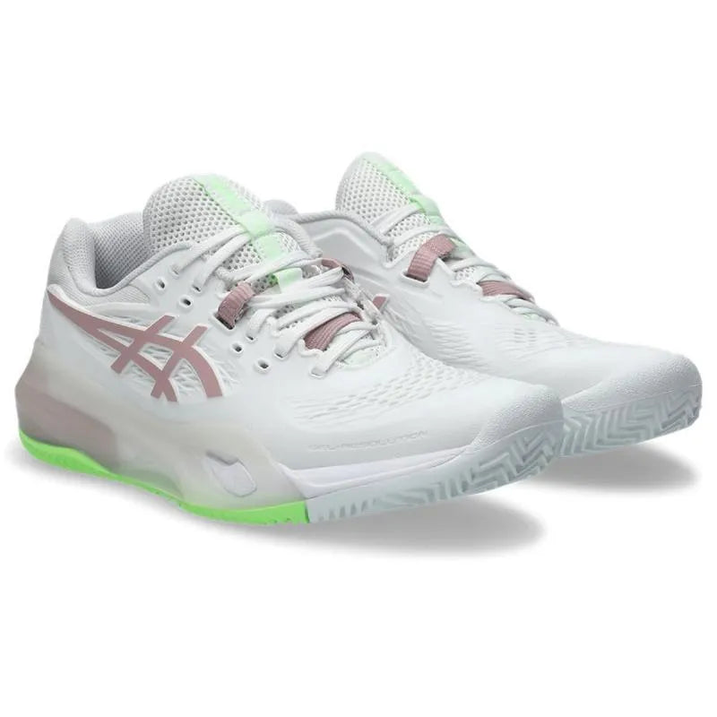 Zapatillas de Padel Asics Gel Resolution X Clay Blanco Rosa Morganita Mujer