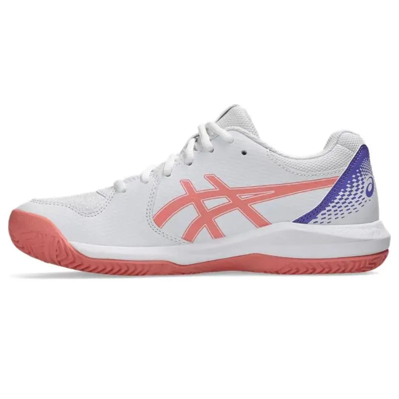 Zapatillas de Padel Asics Gel Dedicate 8 Padel Blanco Rosa Mujer