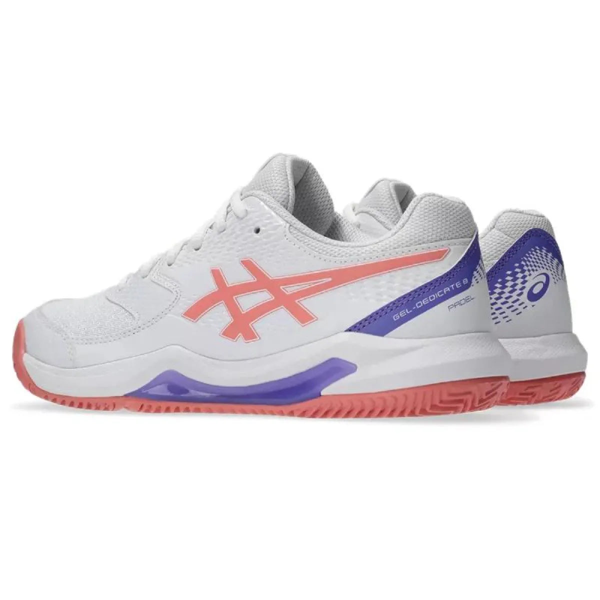 Zapatillas de Padel Asics Gel Dedicate 8 Padel Blanco Rosa Mujer