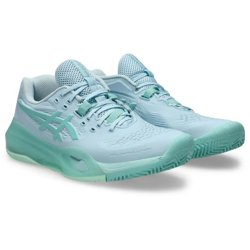 Zapatillas de Padel Asics Gel Resolution X Clay Azul Verde Mujer