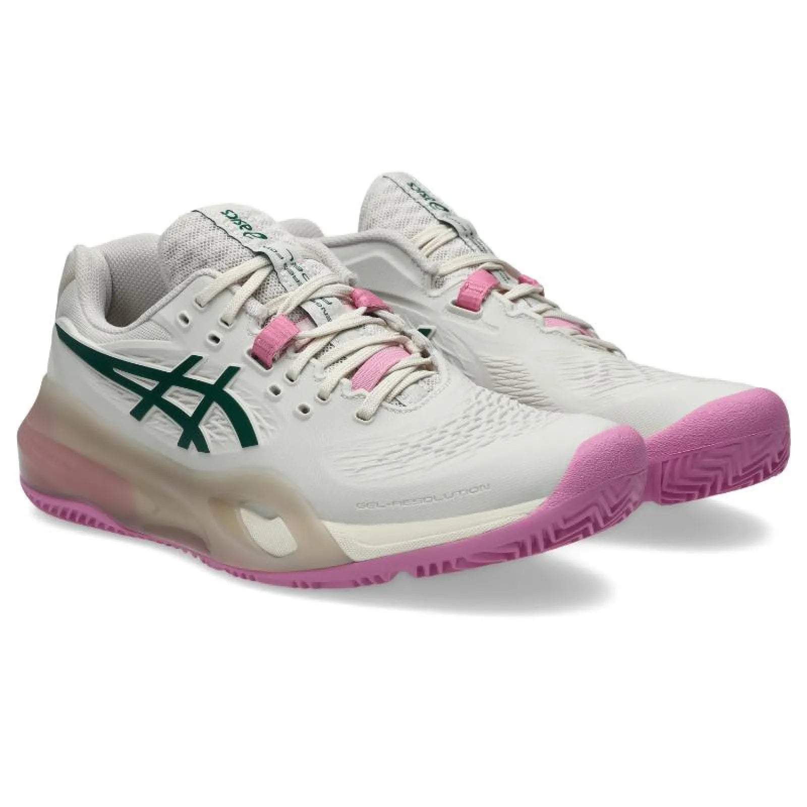 Zapatillas de Padel Asics Gel Resolution X Padel Beige Verde Mujer